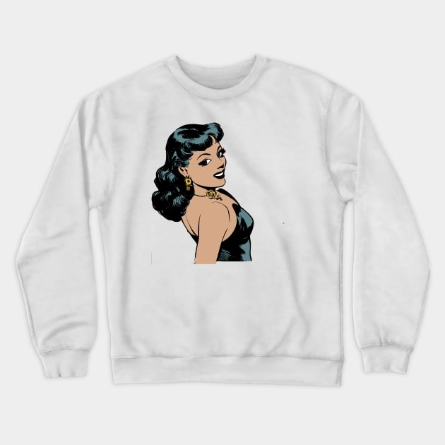 Comic Girl Crewneck Sweatshirt by ToughCookie98